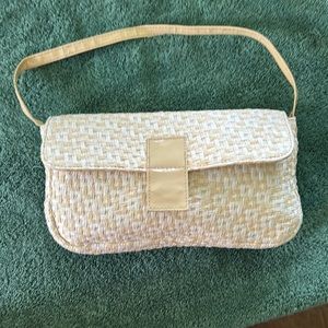 Jessica Simpson white and gold bag
